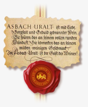 Emblem Mit Siegel - Asbach Uralt Etikett