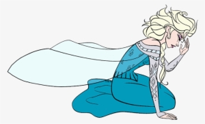 Elsa On Her Knees, - Devastated Clipart