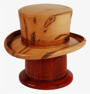 derby hat maple wood urn with padauk base - urn