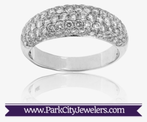 Domed Pave Diamond Band - Mountain And Forest Scene Band