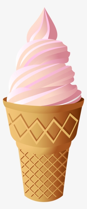 Pink Ice Cream Cone Png Clip Art - Pink Ice Cream Png