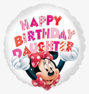 18" Minnie Mouse Happy Birthday Daughter Foil Balloon - Disney Happy Birthday Daughter