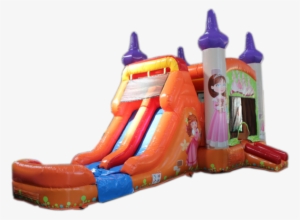 28' Princess Bounce House Wet Or Dry Water Slide Combo - Gorilla Bounce 28' Princess Bounce House Wet
