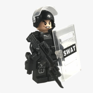 Minifig Black Swat Team Riggs - Lego Minifigure