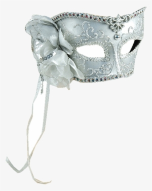 Silver Mask With Rose (eye Masks) - Female - One Size