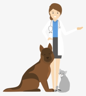 Vet With Cat And Dog - Veterinarian Animation Transparent