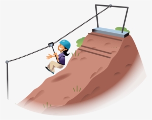 A Zip Line, Push Your Limits As You Launch Off The - Flying Fox Cartoon Png