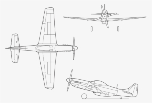 Orthographically Projected Diagram Of The P-51d Mustang - P 51d Mustang Blueprints