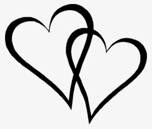 Two Elongated Hearts - Interlocking Hearts