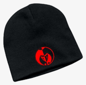 Image Of Red On Black Legacy Seal Beanie - Beanie