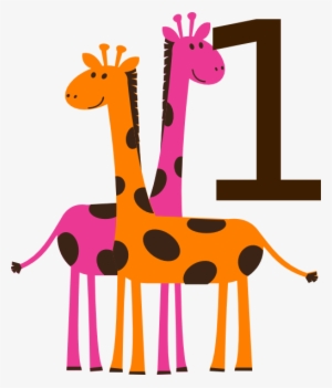 First Birthday Cliparts - Giraffes Clipart