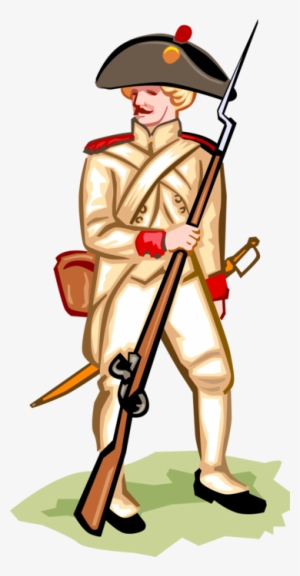 Vector Illustration Of American Revolution French Soldier - Bill Of Rights Quartering Of Soldiers