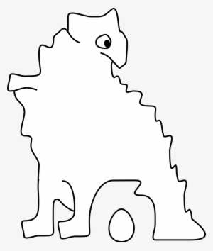 Dinosaur Laid An Egg Black White Easter 999px 72 - Drawing