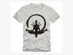 Alien Vs Predator Tee, T-shirts - Alien Meditating Badge