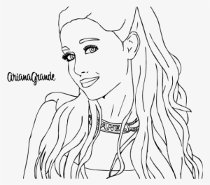 Ariana Grande With Necklace Coloring Page Coloringcrew - Coloring Pages Ariana Grande