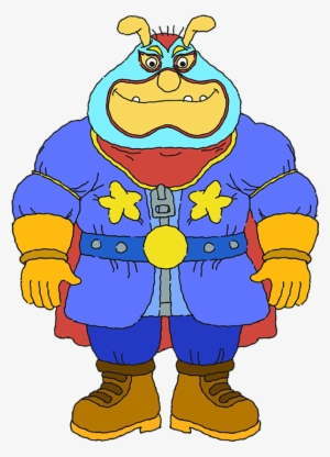 Binky Smiles Out At You Wearing His Favorite Wrestling - Cartoon