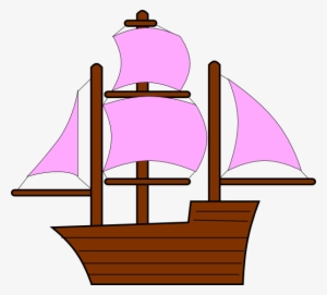 Nautical Sailing Clipart, Sail Boat, An - Pink Pirate Ship Clipart