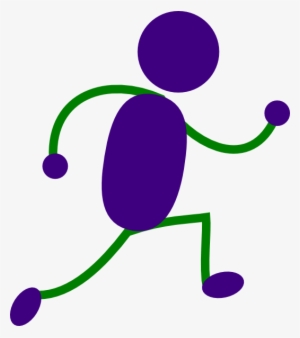 Running Man Purple And Green Clip Art - Person Running Clip Art