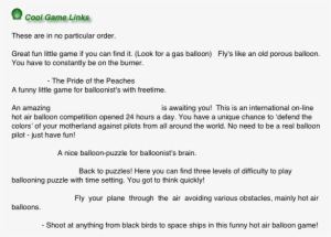 Cool Game Links These Are In No Particular Order - Balloon