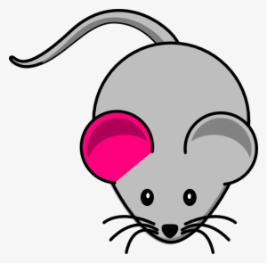 How To Set Use Single Pink Ear Gray Mouse Clipart - Cartoon Mouse Shower Curtain