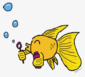 Fish Blowing Bubbles Illustration - Fish