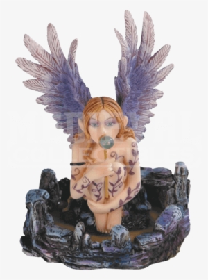 Fairy Blowing Bubbles Statue