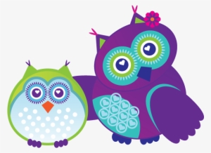 Owl Clipart January - Mom And Baby Owl Png