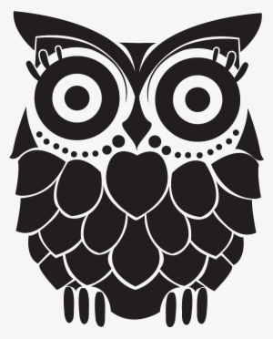 The Trendy Owl - Black And White Owl Png