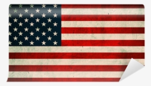 Grunge Usa Flag - American Flag Pole On Transparent Background