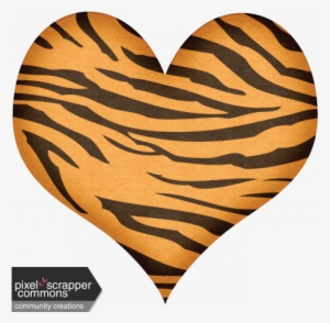 Do The Zoo Tiger Heart - Orange Tiger Print Shower Curtain