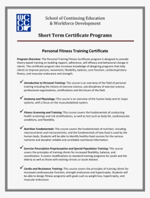 Personal Fitness Training Certificate Main Image Download - Personal Trainer