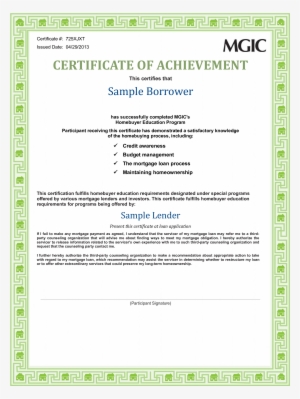 Printable Barrower Certificate Of Achievement Main - Template