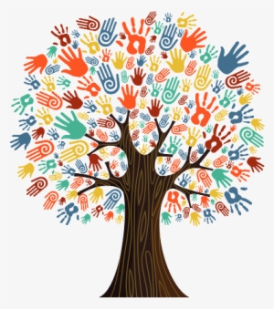 Arving Kiks Kina Handprint Tree - Tree With Hand Prints Transparent PNG - 410x456 - Free  Download on NicePNG