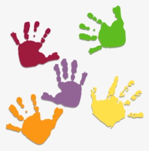 With The Kids At School Kids Hand Prints Png - Colourful Hand Prints Png
