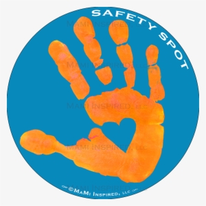 Safety Spot Orange Kids Hand Car Magnet Handprint Parking - Hand Car Magnet
