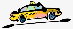 Vector Illustration Of Taxicab Taxi Or Cab Vehicle - Taxicab