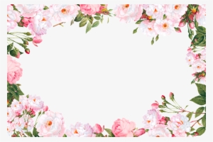 Beautiful Flowers Flowers And Lace Transparent Decoration - Pink Flower Border Png