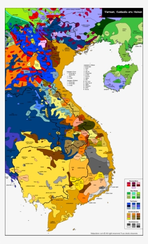 Cambodge - South East Asia Ethnic Map