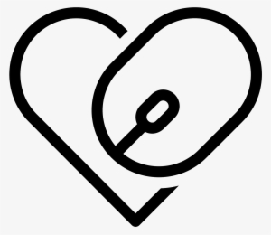 Heart With Mouse Icon - Coração Lápis Icon Png