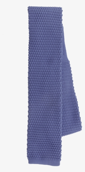 Steel Blue Square Bottom Knit Tie - Wool