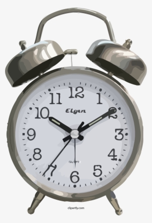Elgen Old Clock Clipart Png - Blue Vintage Alarm Clock
