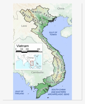 Map Of Vietnam With The Different Regions - Atlas