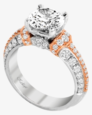 Kpr 750-1 Platinum And Rose Gold Engagement Ring - Engagement Ring