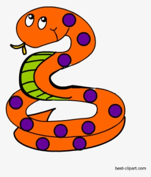 Orange And Purple Snake Clip Art Image - Serpent