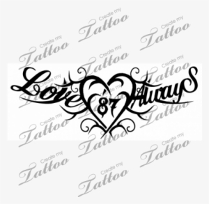 Marketplace Tattoo Love Always Tribal Heart - Love Heart Tribal Tattoo