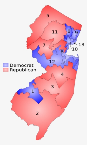 Nj 109th Congressional Districts Shaded By Party - New Jersey Congressional Districts