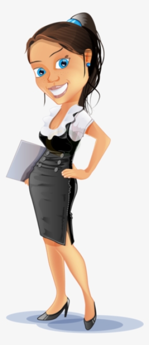Consulting Concept Chart With Business Elements On - Business Woman Cartoon Png