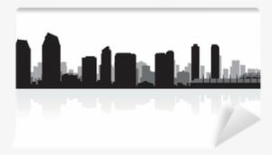 San Diego City Skyline Silhouette Wall Mural • Pixers® - San Diego Skyline Silhouette Vector