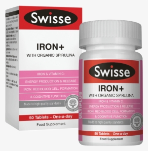Swisse Ultiplus Iron - Swisse Ultiplus Iron+ With Organic Spirulina - 50 Tablets