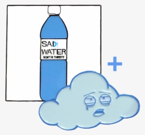 Sad Water Bottle Cloud Enamel Pin Special